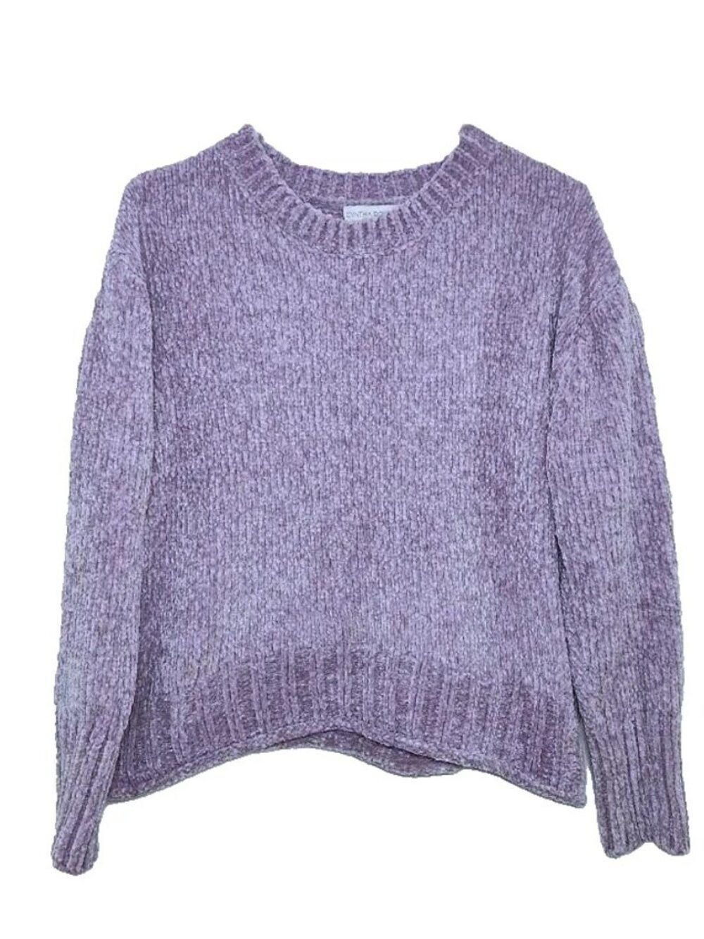 Cynthia Rowley Purple Chenille Long Sleeve Knit Sweater-M